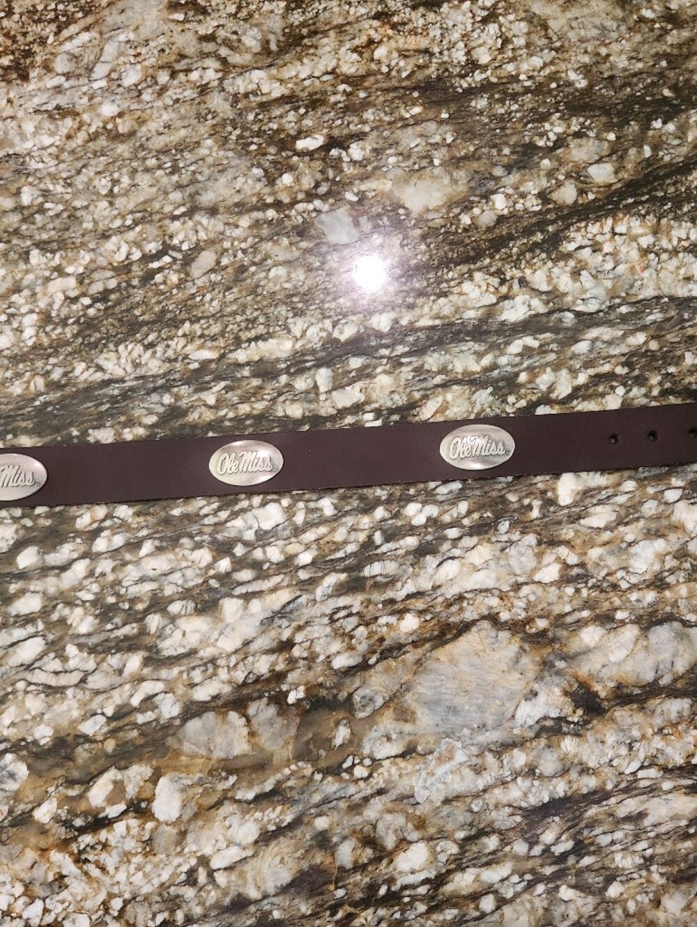 Brown Leather Logo Belt for Kids, Size Small